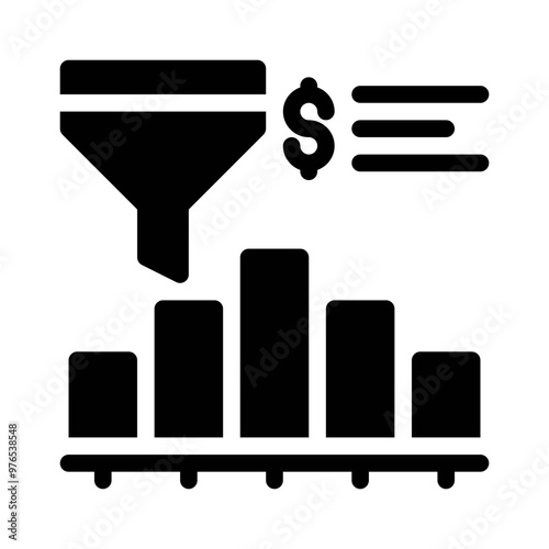 funnel analysis glyph icon