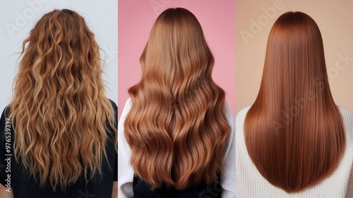 Comparison of Wavy, Curly, and Straight Hair Styles