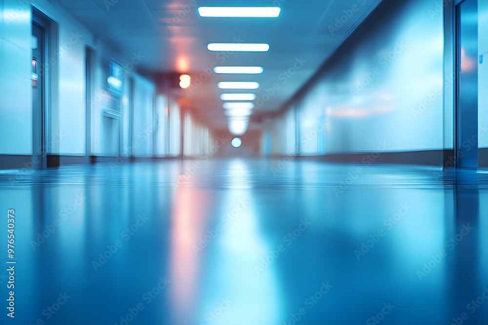 Abstract Blue Corridor Background - Perspective View Abstract Blue Corridor Background - Perspective View
