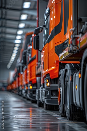 New truck arrangement in the car factory warehouse