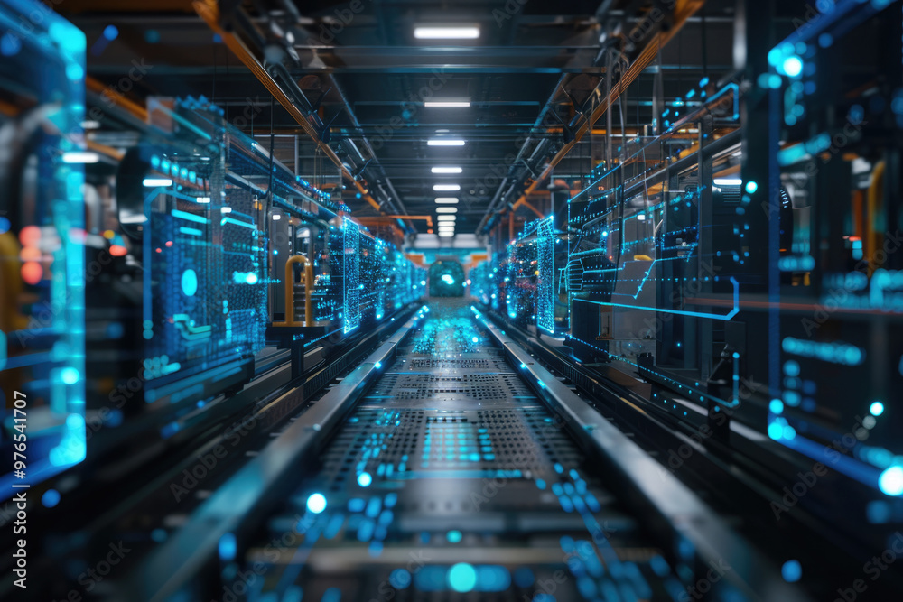 The robotic arm production line in modern factories The robotic arm production line in modern factories