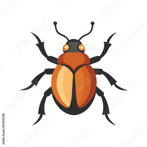 Boll Weevil insect isolated flat vector illustration white background.