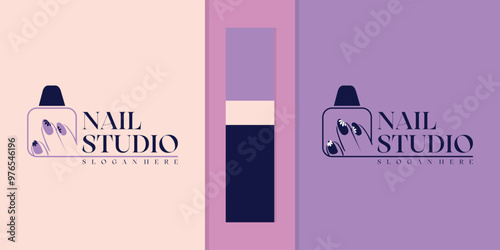 Nail Studio Logo Collection, beautiful nail salon