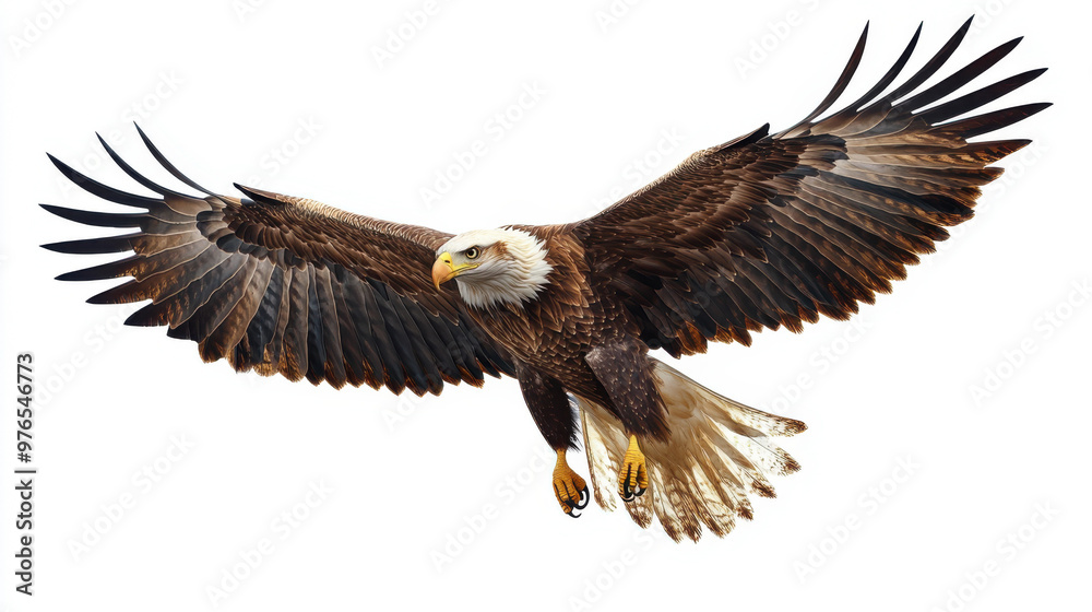 Naklejka premium Eagle photo on white isolated background