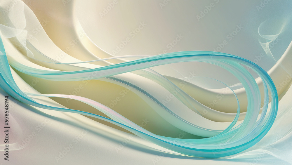 Obraz premium Flowing Curves in Pastel Hues