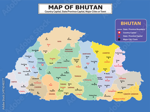 Geography Political map. Political map of country with capital, province or state capital, major cities and town.