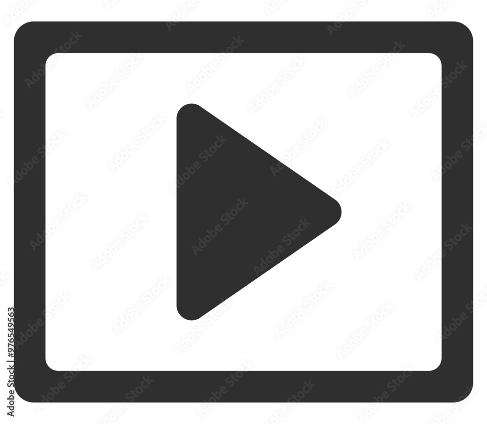 Flat icon of video player icon isolated on white background Flat icon of video player icon isolated on white background
