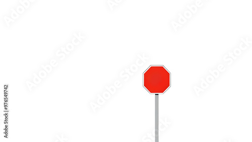 A simple illustration of a red stop sign, isolated on a plain white background. Ideal for road safety concepts, signage design, or educational materials