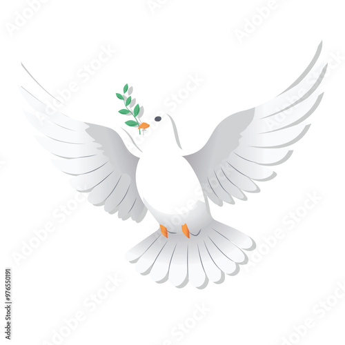 Dove of peace on a transparent background logo design. Symbol of peace and freedom, anti war emblem 