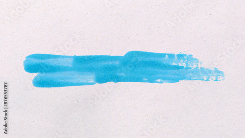 Light blue brush isolated on white art paper background.