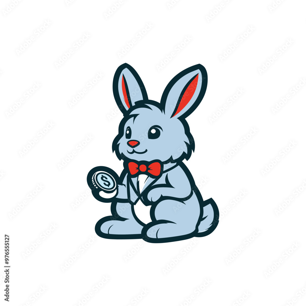 Fototapeta premium Cute adorable rabbit cartoon character vector illustration