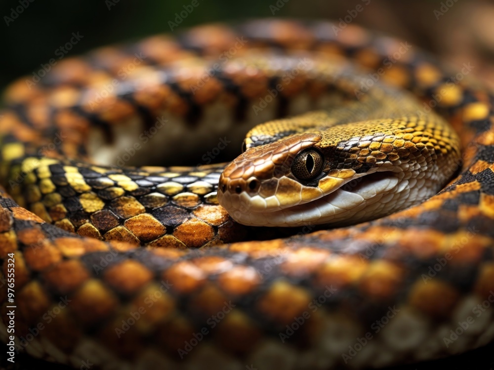closeup capturing the intricate patterns of a snake skin closeup capturing the intricate patterns of a snake skin