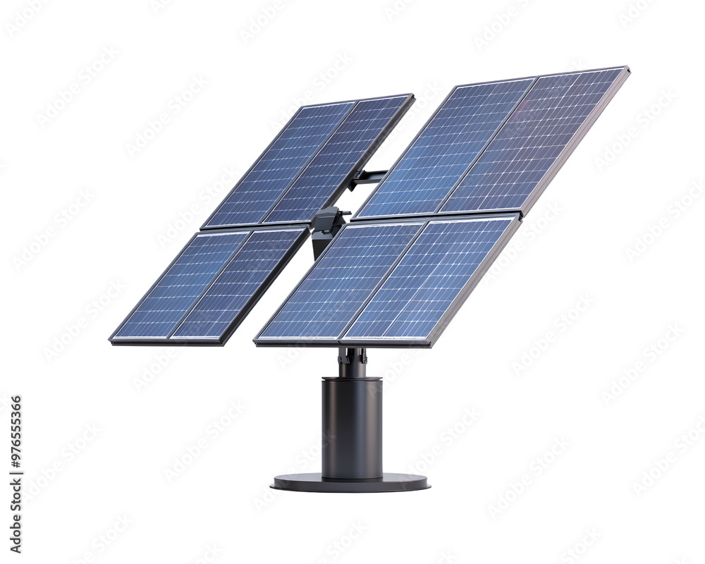 Modern Solar Array Solar Panel Array: A close-up of a modern, highly efficient solar panel ...