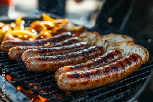 Wallpaper Mural Sausage Sizzle, A typical Australian barbecue featuring sausages cooked on a grill Torontodigital.ca