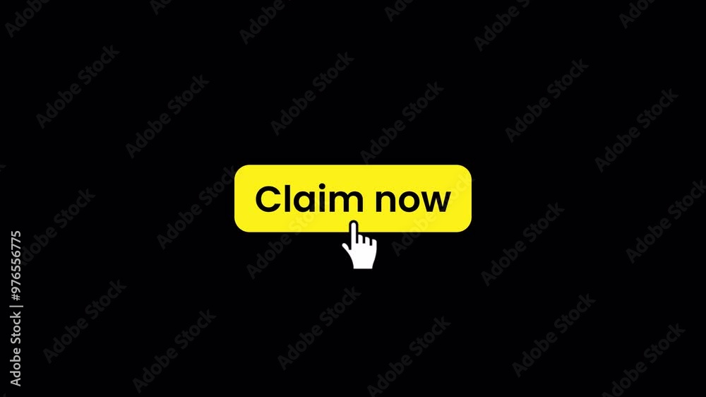 Claim Now button Animation, claim now animated on black background ...