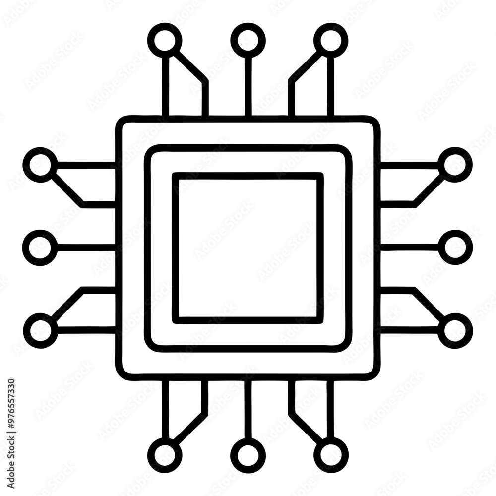 Microchip outline web icon vector illustration
Microchip outline web icon vector illustration