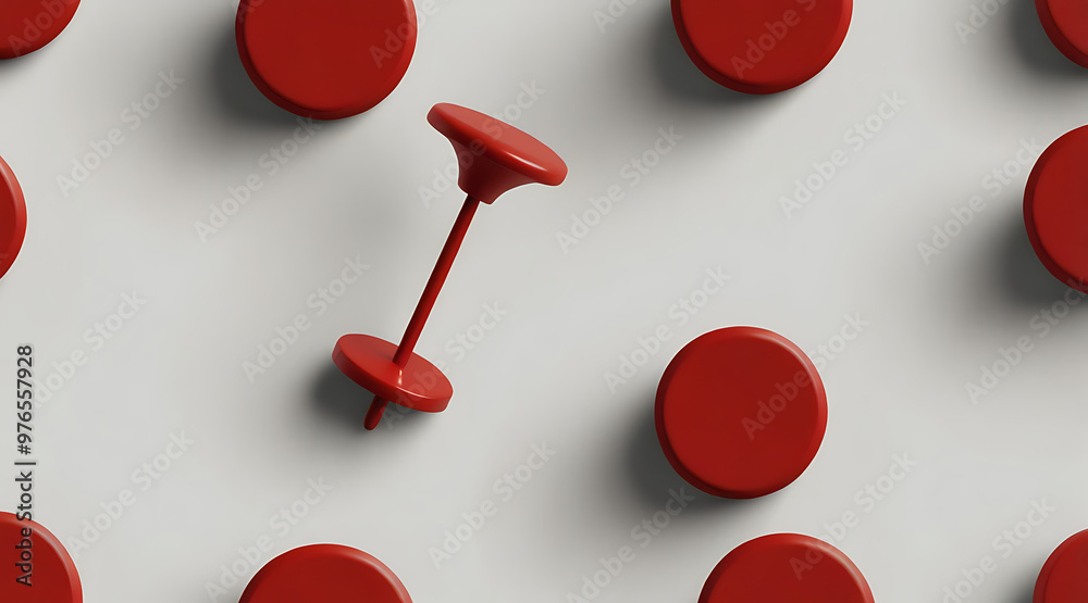 A simple illustration of a red pushpin, isolated on a plain white background. Ideal for office-themed designs, organization concepts, or product mockups A simple illustration of a red pushpin, isolated on a plain white background. Ideal for office-themed designs, organization concepts, or product mockups
