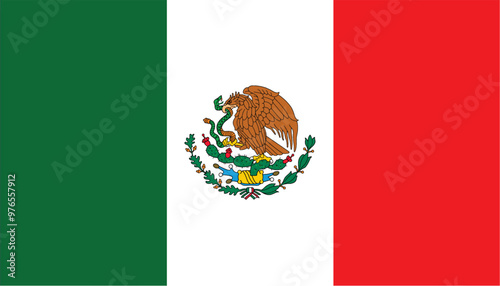 Nationall flag of Mexico. Vector illustration

