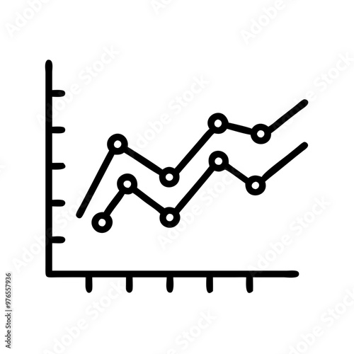 Stock market graph icon  vector