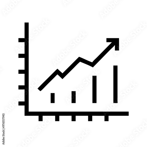 Stock market graph icon  vector