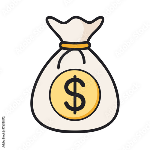 bag with money icon vector illustration 