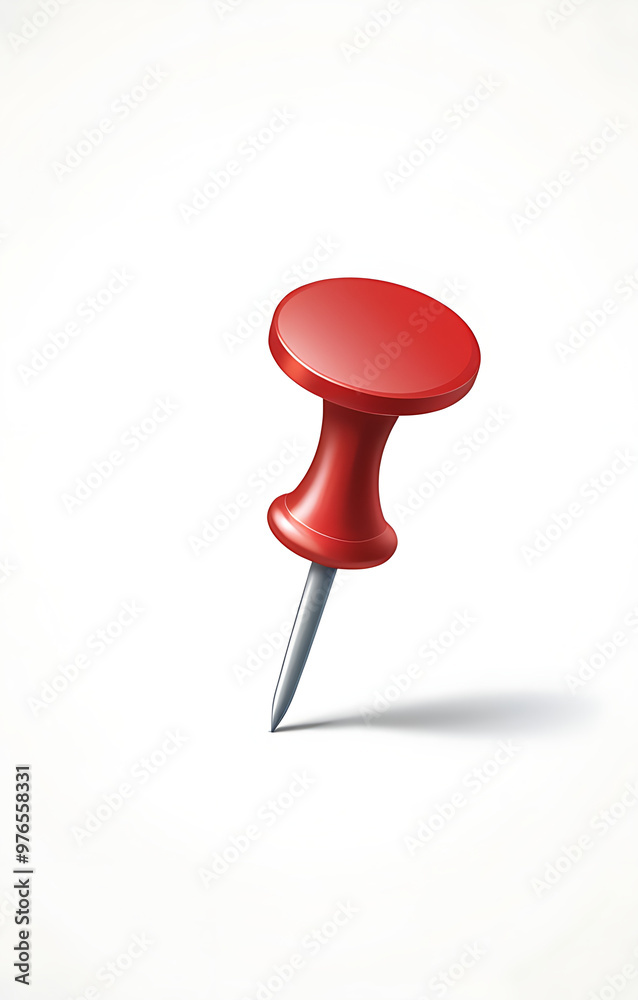 A simple illustration of a red pushpin, isolated on a plain white background. Ideal for office-themed designs, organization concepts, or product mockups A simple illustration of a red pushpin, isolated on a plain white background. Ideal for office-themed designs, organization concepts, or product mockups