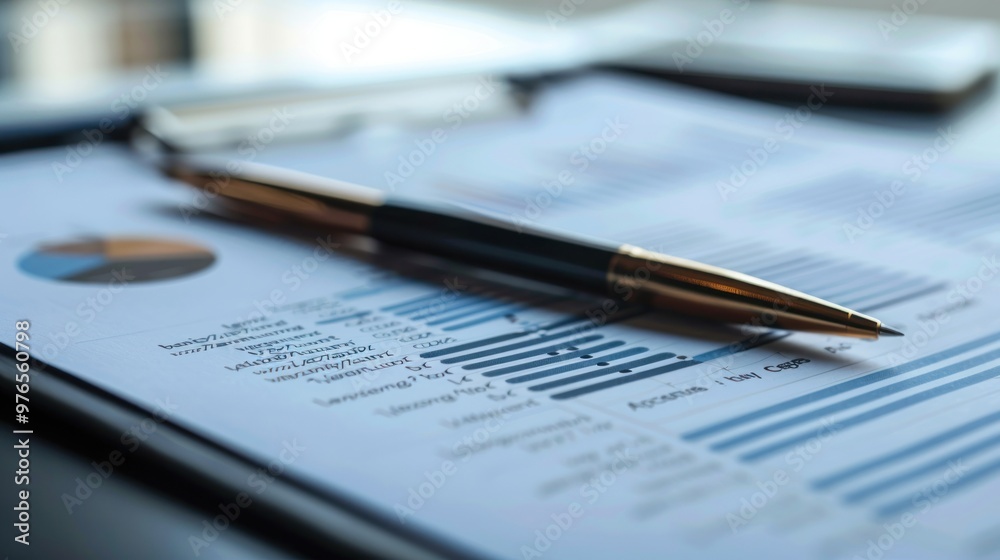 A close-up of a business document with a company logo and important details A close-up of a business document with a company logo and important details