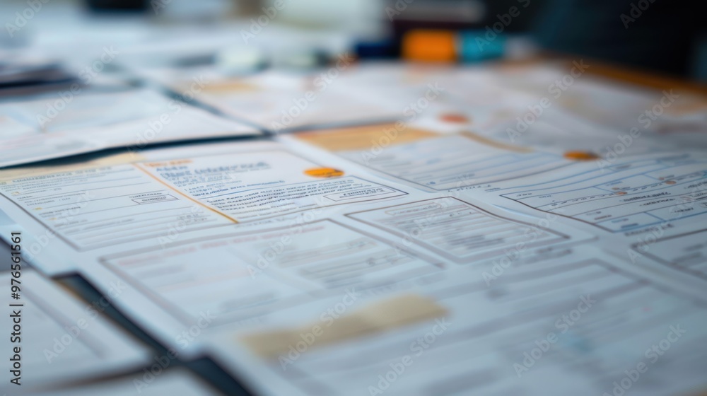 A close-up of a document with an organized layout including headers, text, and images A close-up of a document with an organized layout including headers, text, and images