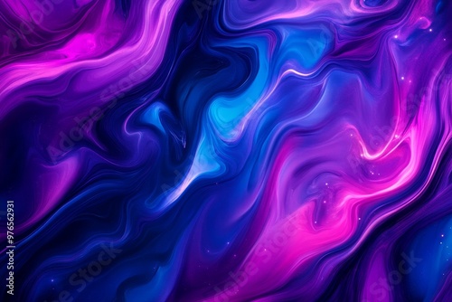 Vibrant Blue and Purple Marbled Abstract Art Background. A beautiful, swirling abstract pattern in shades of blue and purple. This is a perfect background for any design project, or can be used as a