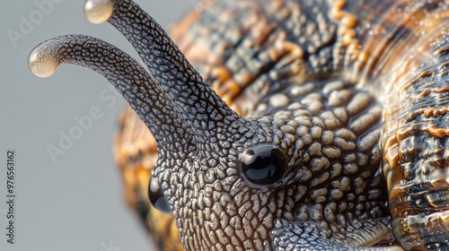 Macro Photography of a Snail's Eye and Tentacles