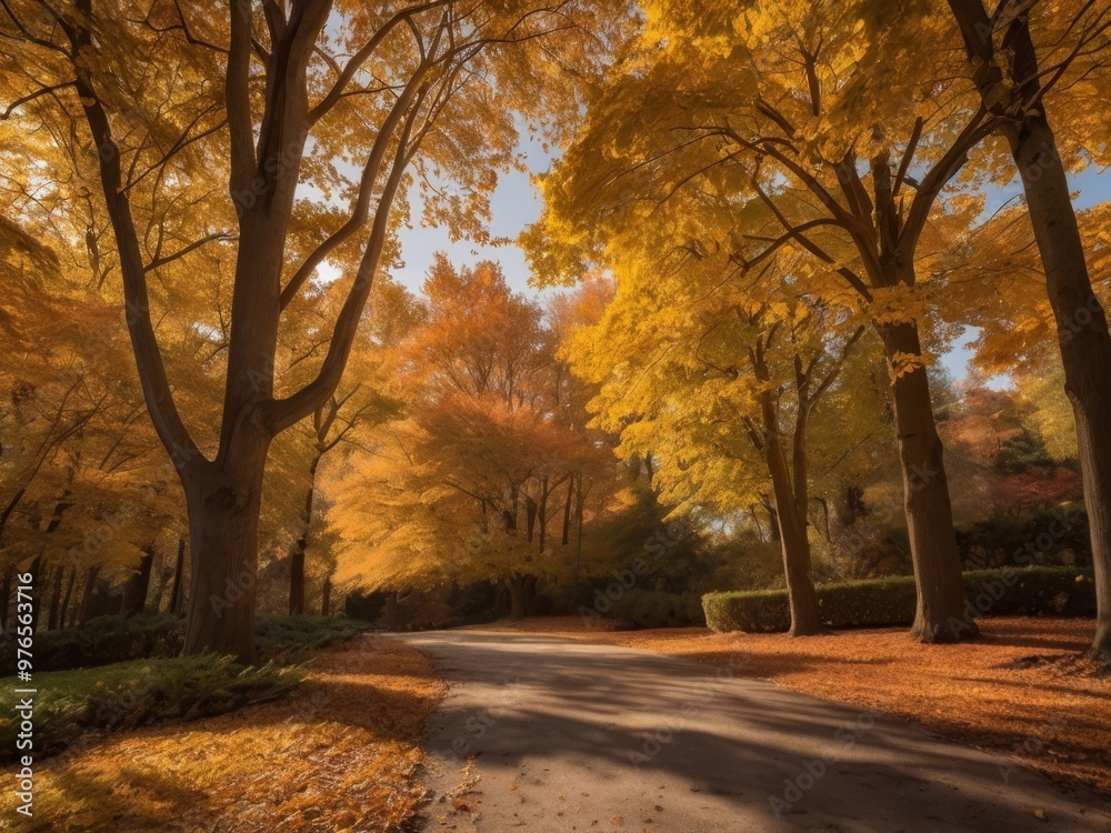 Naklejka premium autumn trees in the park