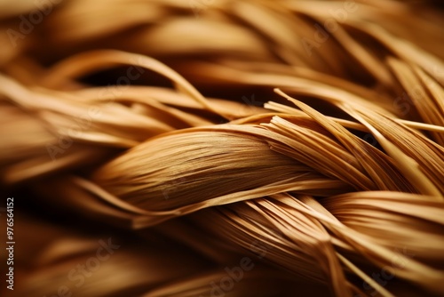 Woven Sweet Grass Braids - A close-up of traditional sweet grass braids, showcasing the intricate texture and natural beauty of the material. It symbolizes craftsmanship, tradition, and the connection photo