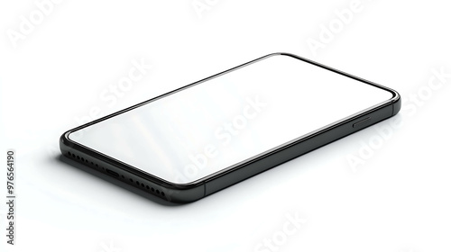 Black smartphone isolated on white background.