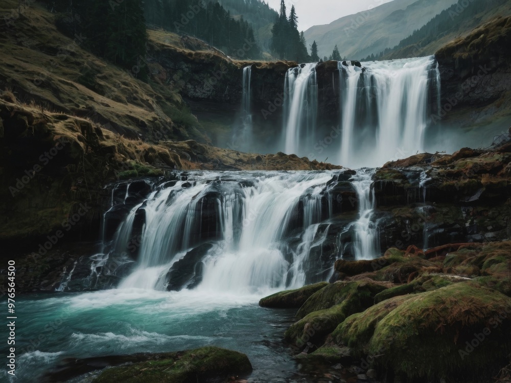 Naklejka premium waterfall in the forest