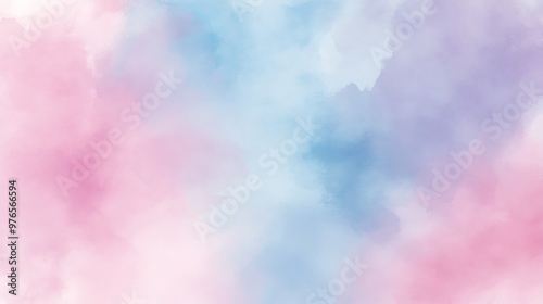 Abstract Watercolor Background with Pink, Blue, and White Hues