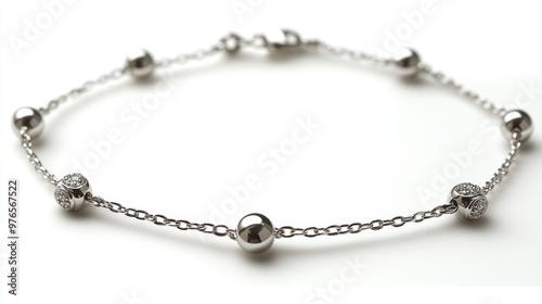 Wallpaper Mural Elegant silver bracelet featuring spherical and decorative elements. Torontodigital.ca