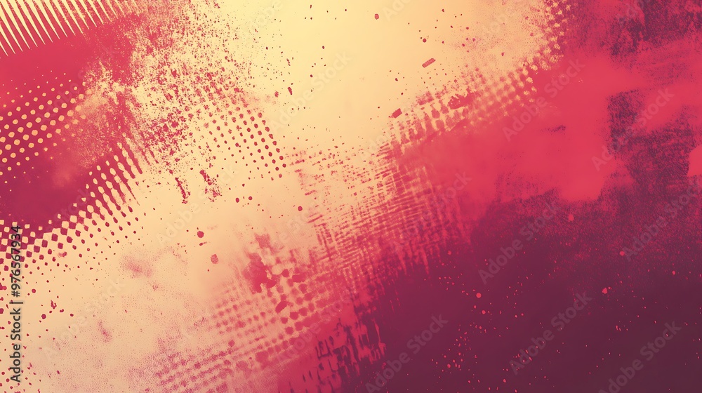 Obraz premium Abstract Red and Yellow Grunge Background with Distressed Textures