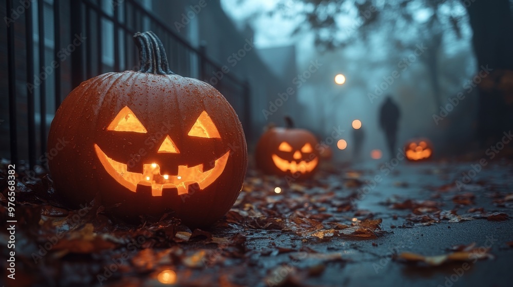 Enigmatic Halloween Haunting: Ghostly Figures in Foggy Town - Cinematic HDR Photography Enigmatic Halloween Haunting: Ghostly Figures in Foggy Town - Cinematic HDR Photography