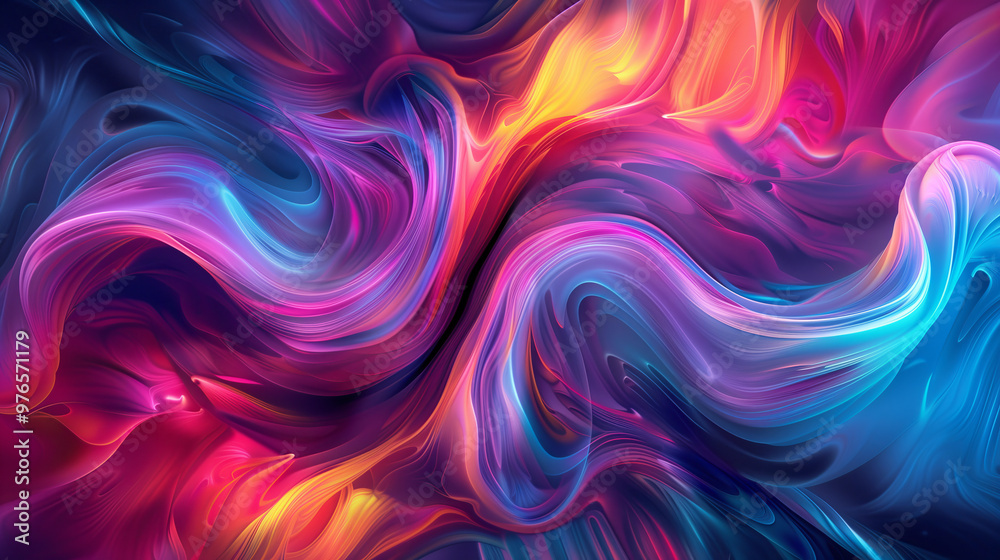 Vibrant abstract background with swirling colors and fluid shapes, creating an energetic atmosphere for design projects Vibrant abstract background with swirling colors and fluid shapes, creating an energetic atmosphere for design projects