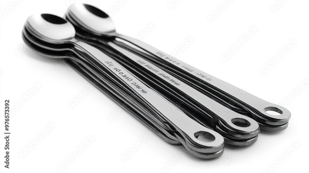 A set of measuring spoons for precise cooking and baking. A set of measuring spoons for precise cooking and baking.