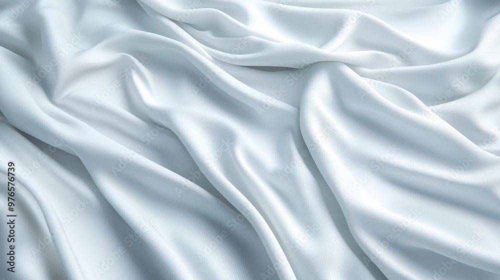 Obraz premium White Fabric Texture Background Soft Draped Material