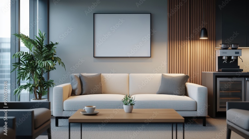 Modern living room with cozy sofa, wooden table, and stylish decor, perfect for home design or interior inspiration. Modern living room with cozy sofa, wooden table, and stylish decor, perfect for home design or interior inspiration.