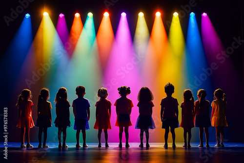 Wallpaper Mural Children on Stage Under Colorful Lights Torontodigital.ca