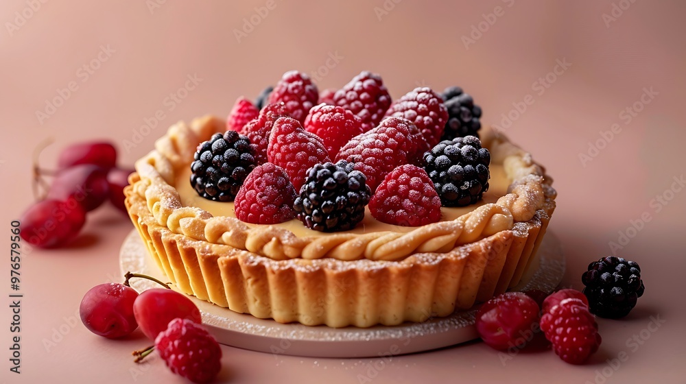 Delicious Raspberry and Blackberry Tart Dessert Pastry Delicious Raspberry and Blackberry Tart Dessert Pastry