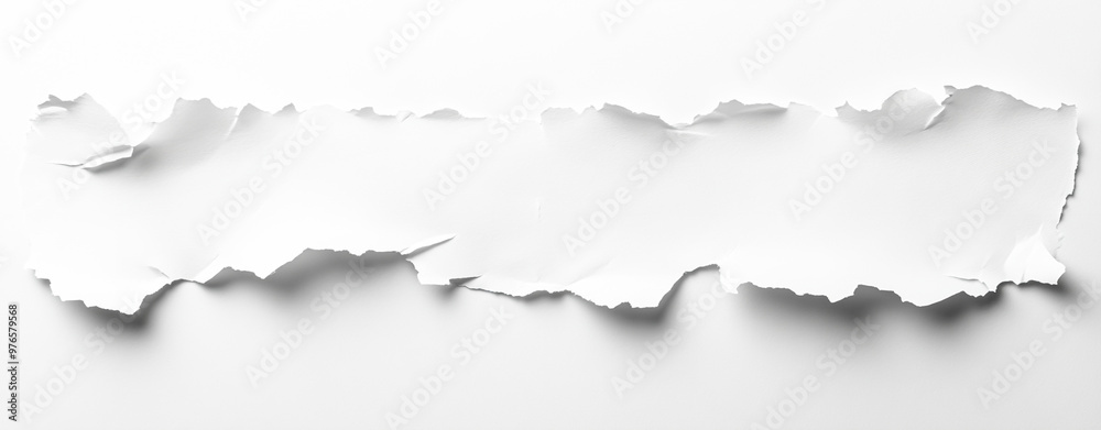 Blank White Textured Paper with Torn Edges Blank White Textured Paper with Torn Edges