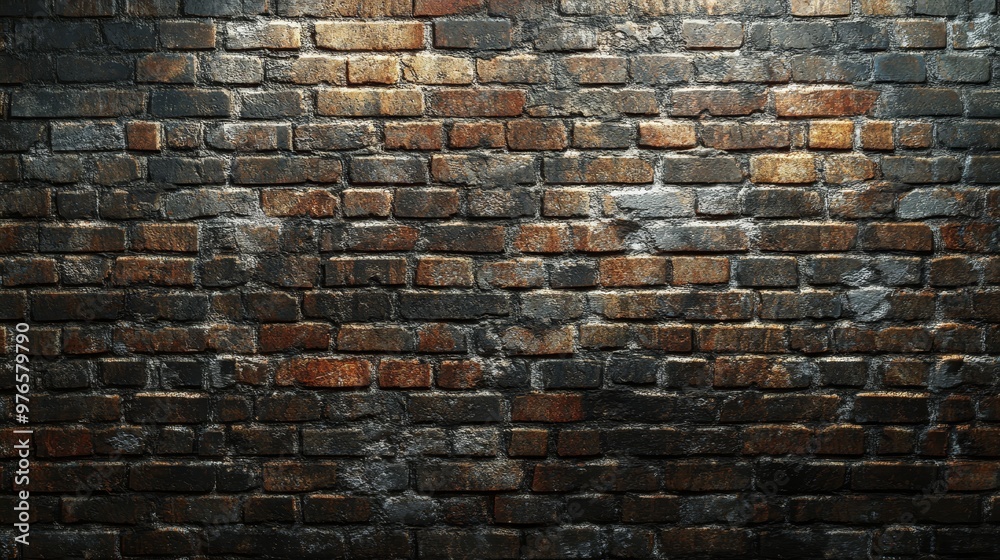 Fototapeta premium Dark Brick Wall Texture Background Grunge Stone Masonry