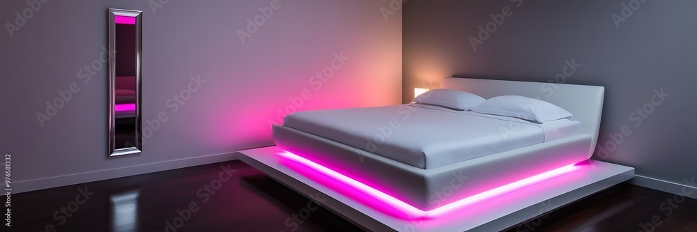 Luxury Bright Bedroom Design with Modern White Bed and Elegant Home Accessories Against Soft Pastel Wall for a Sophisticated and Serene Ambiance Luxury Bright Bedroom Design with Modern White Bed and Elegant Home Accessories Against Soft Pastel Wall for a Sophisticated and Serene Ambiance