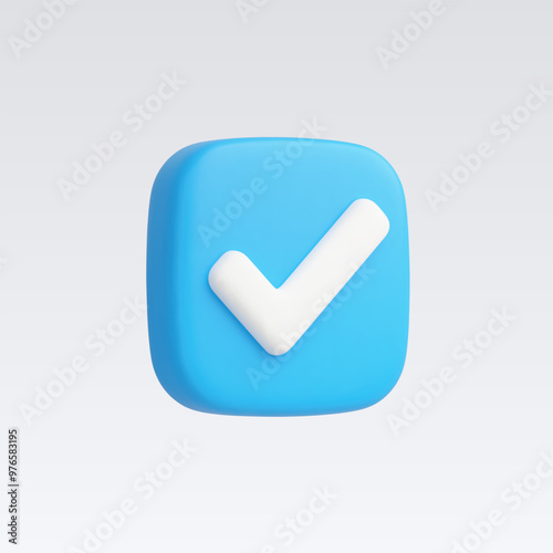 3d Realistic Check mark button vector illustration