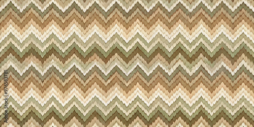 Earthy Chevron Flow: A seamless pattern of warm brown and green hues form a classic chevron design, perfect for adding a touch of natural elegance to your projects. 