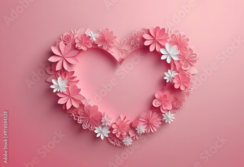 Heart Shaped Frame and Twig with Flowers
